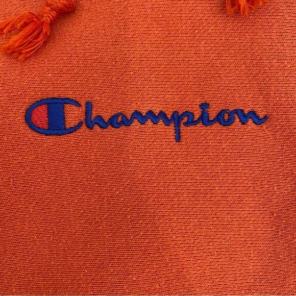 Champion Orange Vintage Women’s Reverse Weave Hooded Pullover Sweatshirt, S - Picture 5 of 12